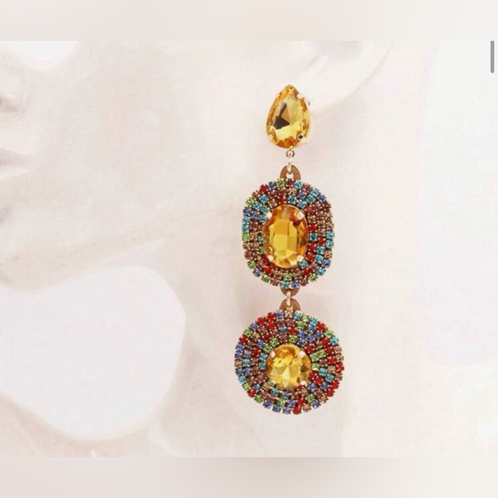 Colorful Beaded Drop Earrings
